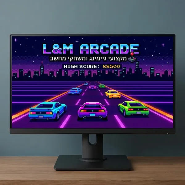 משחק מרוצים רטרו בסגנון פיקסל ארט