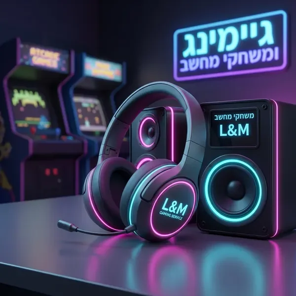 אוזניות ורמקולים לגיימינג בסגנון ארקייד רטרו