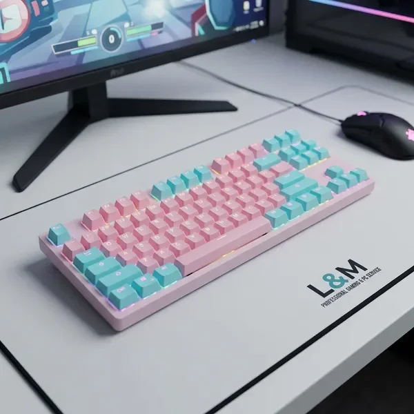 מקלדת גיימינג מכנית עם תאורת RGB צבעונית