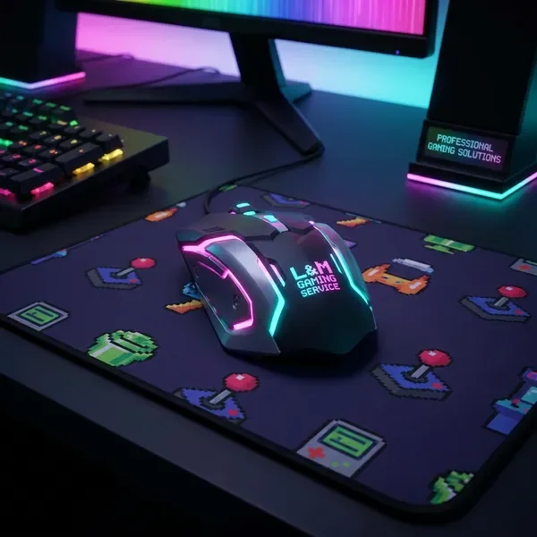 עכבר גיימינג בסגנון רטרו עם תאורת ניאון