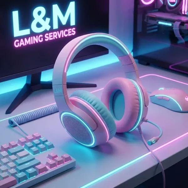 אוזניות גיימינג בעיצוב רטרו עם צבעי פסטל