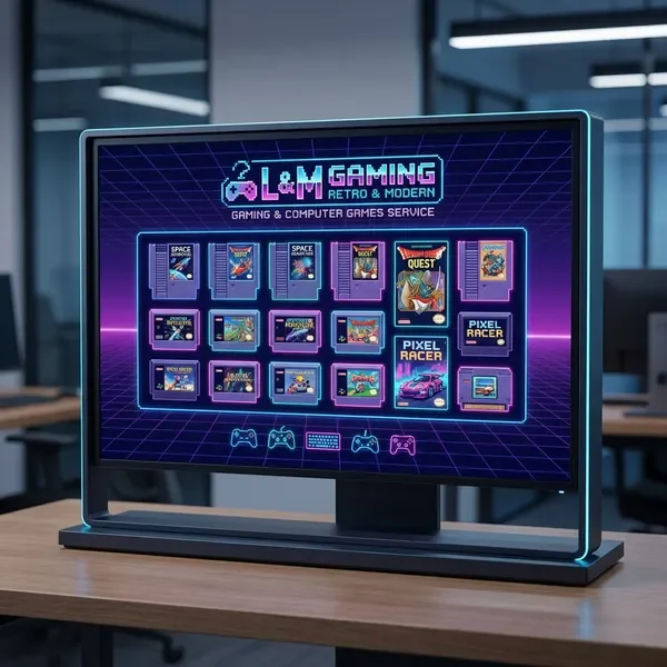 אוסף משחקי וידאו רטרו עם עיצוב פיקסל ארט